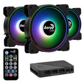 Kit de 3 Ventiladores AeroCool Saturn 12F ARGB Pro / con Hub H66F / 120mm /  PWM 1000 RPM / 35.8 CFM