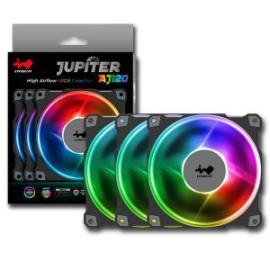 Kit De 3 Ventiladores InWin Jupiter AJ120 / 120mm / PWM 500~1800 RPM / 70.32 CFM / 35 DB(A) Max.