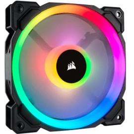 Ventilador RGB LED PWM con doble halo de luz de 120 mm LL120 RGB, CO-9050071-WW