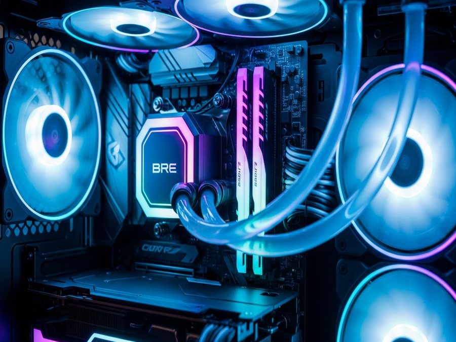 Ventiladores RGB de cerca con detalle